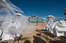Vasilikos Sands beach wedding and reception