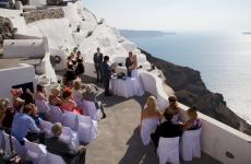 Santorini Caldera chapel and Beachfront Reception all inclusive package
